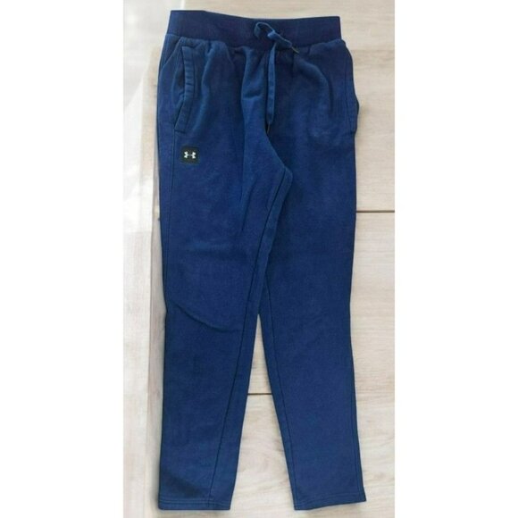 Under Armour Mens Navy Blue Fleece Joggers Sweatpants Medium - Picture 1 of 6